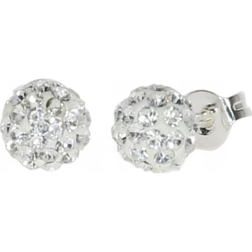 Beritafon Rhinestones Crystal Ball Pave Bead Stud Earrings for Girls Women