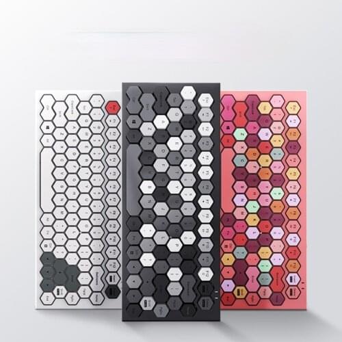 Hexagonal Keycap Tablet Notebook Phoenix Bluetooth Keyboard Rechargeable for Mac/ Android / Windows