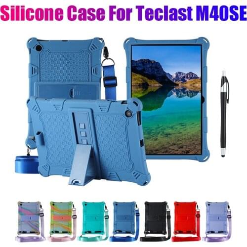 Case for Teclast M40SE 10.1 Inch Tablet Silicone Case Anti-Drop Protection Case Tablet Stand with Strap and Pen