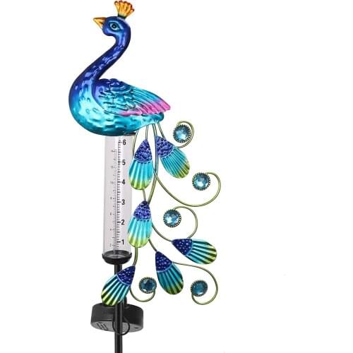 Solar Rain Gauge Waterproof Double Scale Garden Gauge Stake Light Light Sensor Switch For Decorating Gardens Courtyards