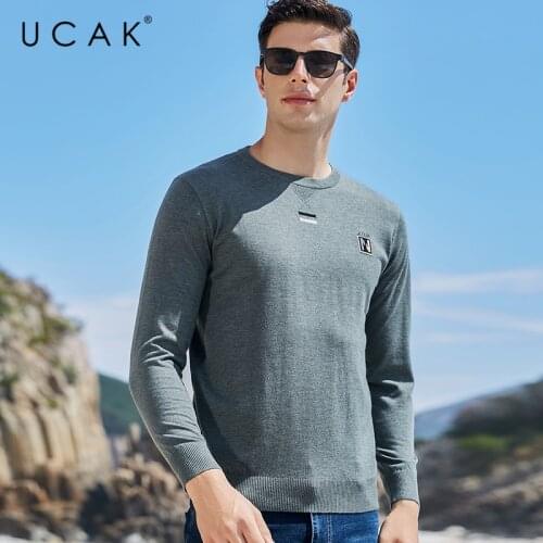 UCAK Brand Sweater Men Casual O-Neck Pullover Men Clothes Spring Autumn Fashion Soft Cotton Knitwear Pull Homme Shirt U1024