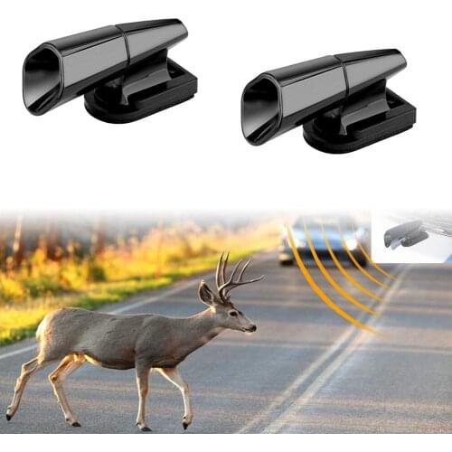 2Pcs Ultrasonic Animal Saving Wind Whistle Cars Motorcycle Deer Warning Repeller Black Whistles warn deer up to 1/4 mile away