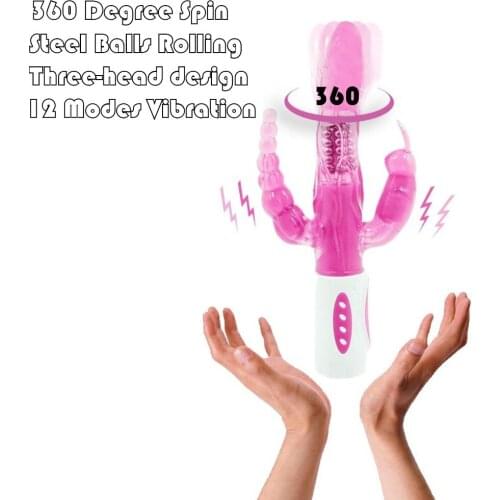 YEMA 12 Modes Vibration 360 Rotation Vibrators for Women Anal Beads Rabbit Vibrator Sex Toys for Woman Adult Sex Product