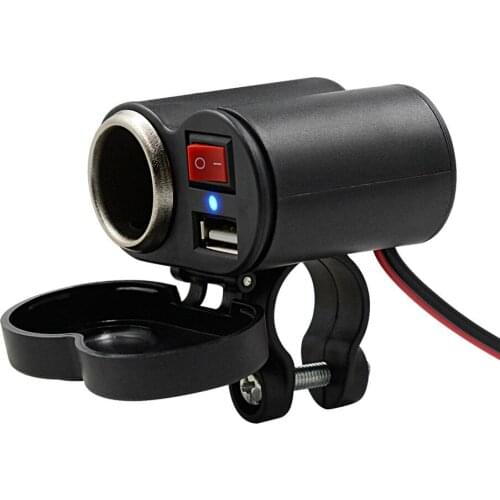 Waterproof Motorcycle Multi-function USB Charger 5V/2A for Phone Tablets GPS Motorcycle Cigarette Lighter Outlet Charger