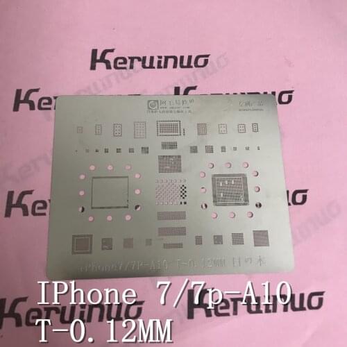 Japan Steel BGA Reballing Stencil Kit for iPhone7/7P-A10 T-0.12MM Motherboard CPU IC Chip Ball Soldering