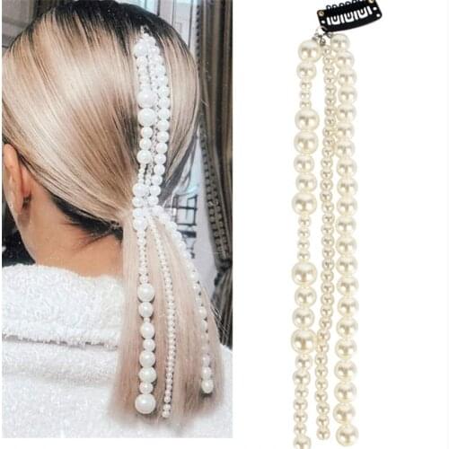 CC Pearl Hair Clip Combs Hairpins Wedding Accessories For Women Bridal Girls Full Pearls Tassel Design Fine Party Hairwear M120