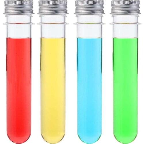 10Pcs 80ML Excellent PET Empty Refillable Test Tube Candy Bottle Aluminum Caps Cosmetic Bath Salts Vial Lab Equipments