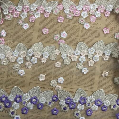 10 yards Spot champagne pink purple embroidered lace doll trim lace gold flower pattern 18cm three colors available 18 cm wide
