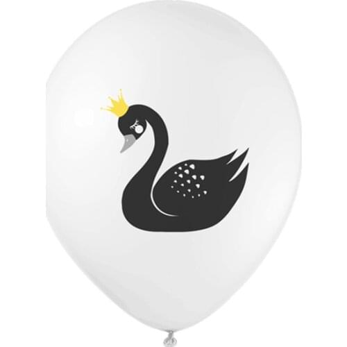 12 Inch Crown Swan Latex Printing Globos Wedding Decoration Birthday Colorful Confetti Balloon Set Baby Shower