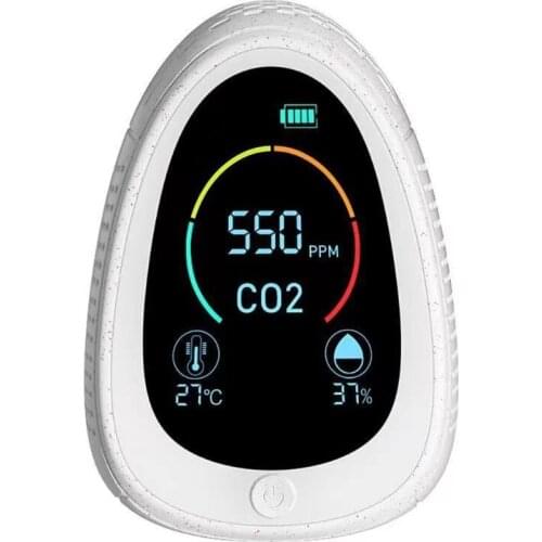 2 In 1 CO2 Meter 5000ppm Carbon Dioxide Detector Sensor Smoke Alarm Air Quality Analyzer Temperature Humidity Monitor