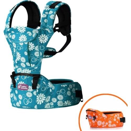 2 in 1 Baby Carrier Sling Flowers Printing Wrap Rider Backpack Baby Hipseat With Kids Shoulders Back Carry Protective BB0007