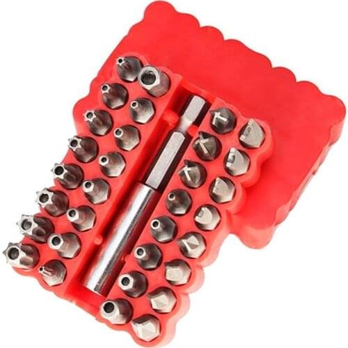 33 Pcs Tamper Proof Security Screw Driver Bit SET Hole Torx Hex With Holder SR1G NEW2020