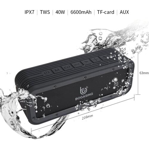 40W 6600mAh Battery Subwoofer Party Portable Outdoor IPX7 Waterproof Wireless Bluetooth Speaker Computer Speakers Usb Music MP3