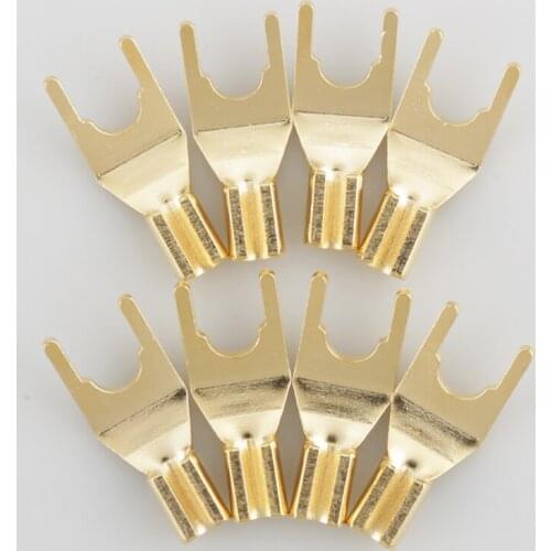 50pieces Audio Grade Gold Plated Spade for Speaker cable Y terminal adapter