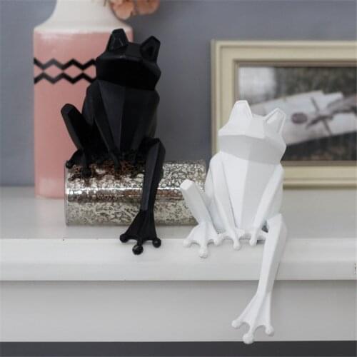 ABSTRACT GEOMETRIC FROG STATUE ORIGAMI ANIMAL FIGURINE CREATIVE ART SCULPTURE RESIN CRAFTWORK HOME DECORATION ACCESSORIES R414