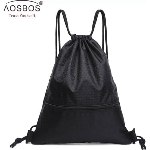 Aosbos Fashion Drawstring Bag Women Men Casual Travel Storage String Package Functional School backpack gift pouch for Teenage