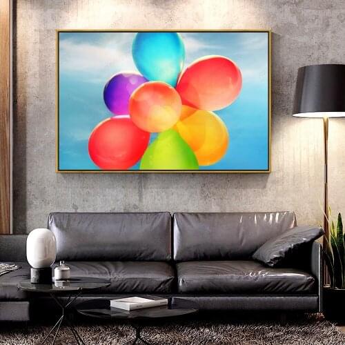Artcozy Oil Canvas Painting colorful_balloons_in_the_sky- For Home Decoration Wall Art