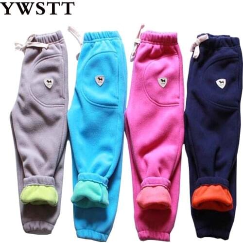 Kids Boys Girls Casual Pants Trousers for Spring Autumn Unisex Polar Fleece Pants Children Sport trousers For 2-7Y