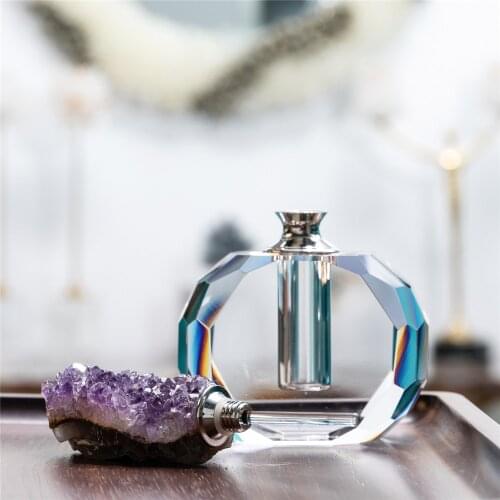1pcs Amethyst Cluster Perfume Bottles Natural Stones Bottles Home Decor Crystal Quartz Bottle
