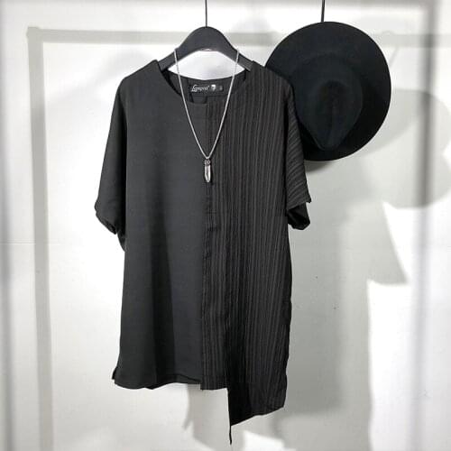 Owen seak Men T Shirt Mens Clothing Hip Hop Tops Tees High Street Summer Japanese Male Solid OverSized Streetwear Black T Shirt