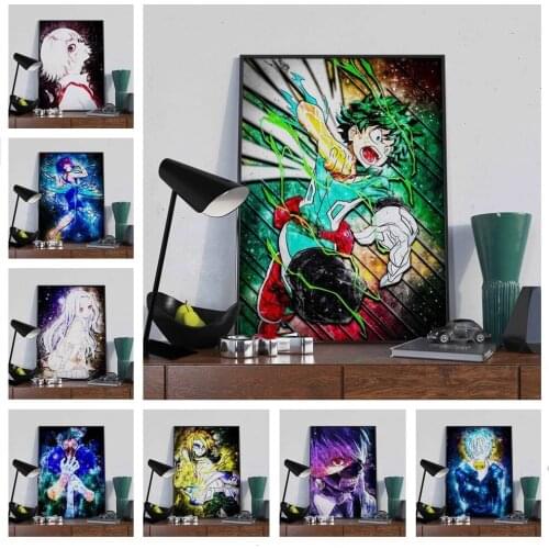 Hd Home Decoration Canvas My Hero Academia Painting Pictures Wall Art Prints Modular Anime No Framework Poster For Living Room