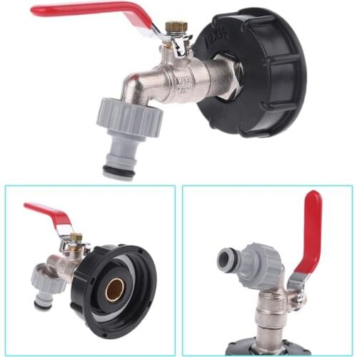 IBC Tank Adapter TANK DRAIN ADAPTER S60X6 To Brass Garden Tap With 1/2\" Hose Fitting Oil Fuel Water High Quality