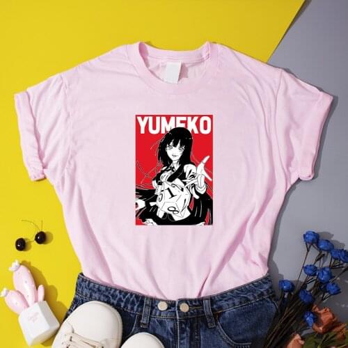 Kawaii Jabami Yumeko Graphic T Shirt Women Anime Kakegurui Manga T-shirt Harajuku Fashion Female Tops Japan Style Women Clothes