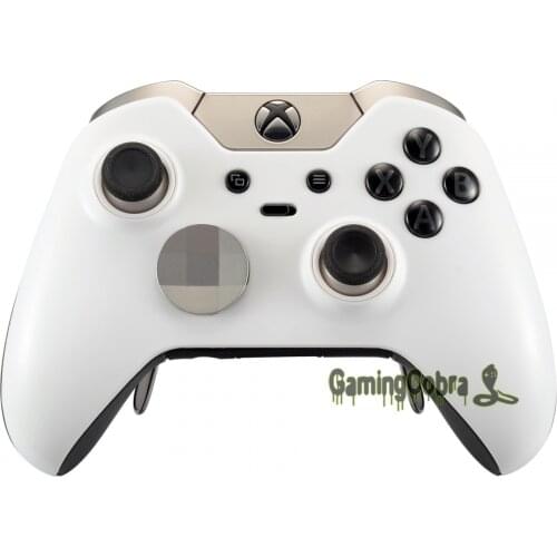 EXtremeRate Soft Touch Solid White Custom Top Housing Shell for Xbox One Elite Controller - Model 1698