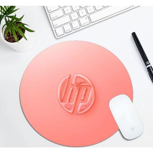 Small Circular Mousepad With Peripheral Device Logo of HP Anime Mouse Pad Speed Gaming Computer Accessories Laptop Gamer Girl