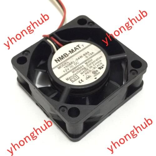 NMB-MAT 1606KL-04W-B89 DC 12V 0.19A 40x40x15mm 3-wire Server Cooling Fan