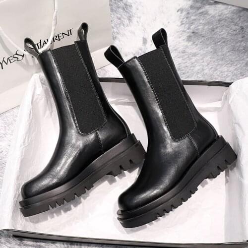 New Luxury Chelsea Boots Women Ankle Boots Chunky Winter Shoes Platform Ankle Boots Slip On Chunky Heel BV Boot Brand Designer