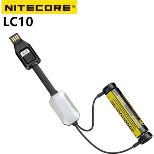 Original NITECORE LC10 Portable Magnetic Outdoor USB Charger Capable Of Charging Cylinder Rechargeable All Kind Li-ion Battery