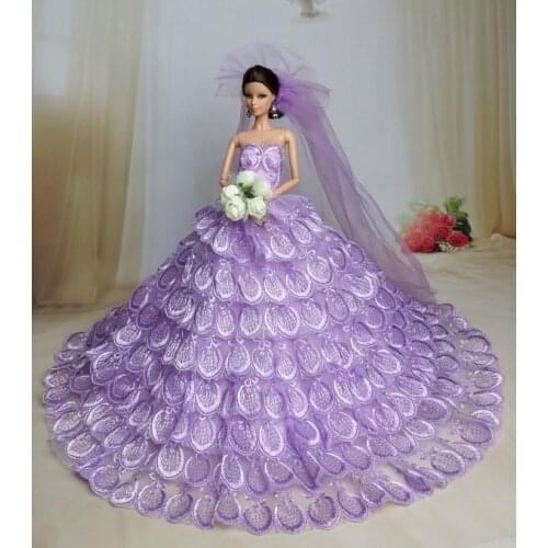Original princess for barbie doll clothes set wedding dress six points dream wedding clothes Snow White free shipping