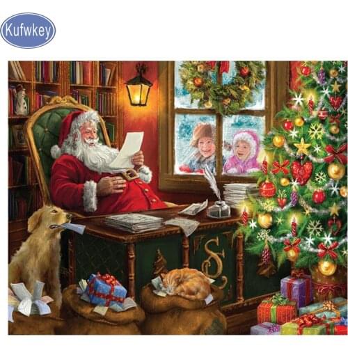 Christmas tree/Santa Claus/dog/cat/5d Diy diamond painting full square mazayka mosaic diamond embroidery cross-stitch home decor