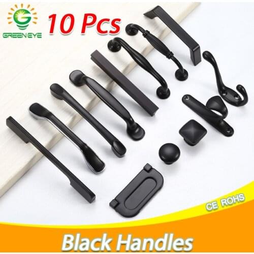 10Pcs Black Handles for Furniture Cabinet Knobs and Drawer Knobs Cabinet Pulls Cupboard Handles Knobs and Kitchen Handles