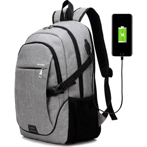 Large Capacity Mens Backpack Travel Sports Labtop Backpack Rucksack Unisex Oxford Waterproof Mochilas External USB Back Pack