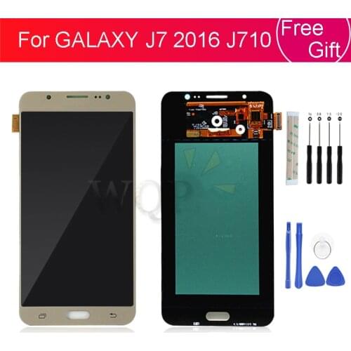 Super AMOLED For SAMSUNG GALAXY J7 2016 J710 LCD Display Touch Screen Digitizer Replacement Parts J710F SM-J710F J710FN LCD