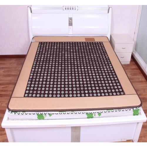 2017 high-grade natural jade mattress double temperature dual-control tomalene germanium far infrared heating stone mattress