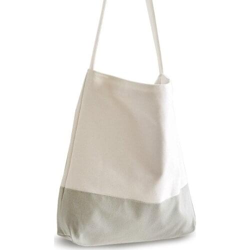 Color Block Lady Totes Shoulder Bag Shopping Women Eco Reusable Shopper Bags Canvas messenger Bag