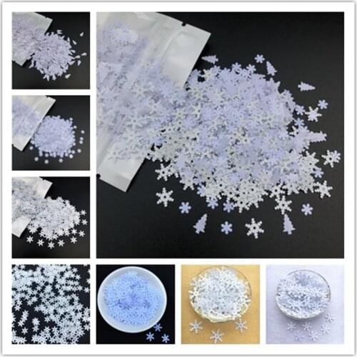 1Bag Multi Size 5-19mm White Snowflake Sequins Sewing Craft Paillettes DIY Christmas White Ornaments Lentejuelas Accessories