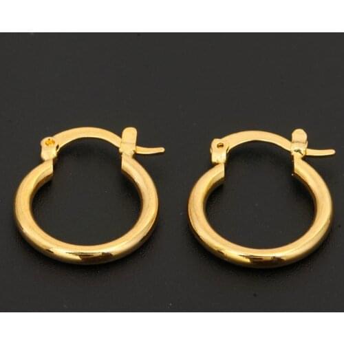 24K Gold Color Earrings Fashion Model Hoop Earrings Dubai Ethiopian African Jewelry