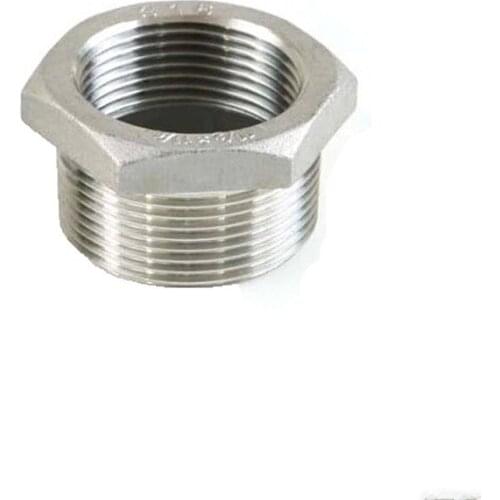 3/8" Male x 1/4" Female DN10-DN8 Reducer Bushing Male Female BSPT Thread Stainless Steel SS304 Pipe Fittings For Water Gas Oil