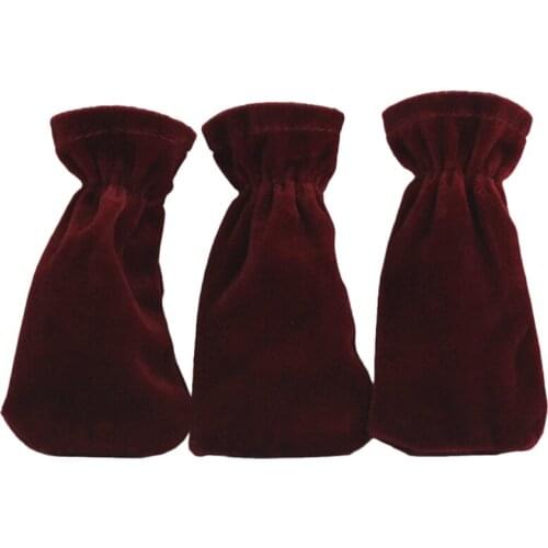 3pcs Red Piano Foot Pad Pleuche Protective Sleeve Plush Fabric Piano Sustain Pedal Covers Musical Instruments Accessories