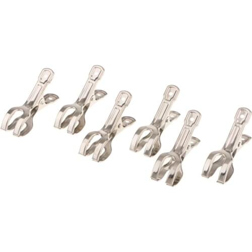 6x Stainless Steel Laundry Pins Spring Loaded Clothespins Clothes Clip Pegs