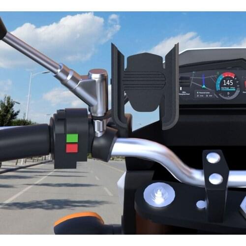 360° Rotatable Mirror Seat Style Holder Aluminum Alloy Mobile Phone Holder Motorcycles Bicycles Anti-vibration Stand