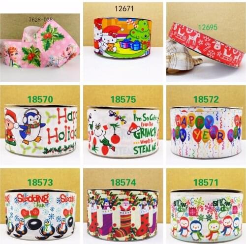 Free shipping 50 yard cartoon printed grosgrain ribbon 18575