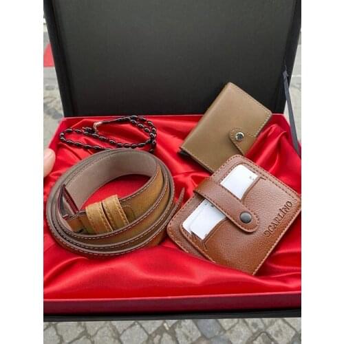 Carlino Taba Mechanismed Locked Wallet Belt Badge Holder Rosary Gift Boxed Elegant Set