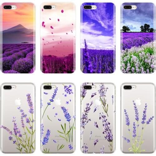 Back Cover For Apple iPhone 6 S 6S 7 8 X XR XS Max Purple Flower Lavender Soft Silicone Phone Case For iPhone 8 7 6S 6 S Plus