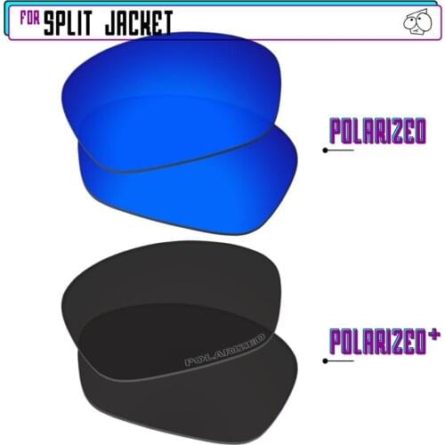 EZReplace Polarized Replacement Lenses for - Oakley Split Jacket Sunglasses - Black P Plus-Navy P