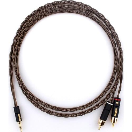 Lotus Male RCA Plug Power Amplifier Speaker Audio Cable - One Point Two Audio Cable 3.5mm Turn Double